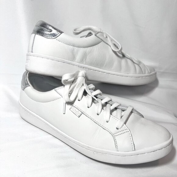 Keds Softerrra WH65949 Women's Leather Sneakers-Lace Up-9-White/Silver-Classic - Picture 2 of 16